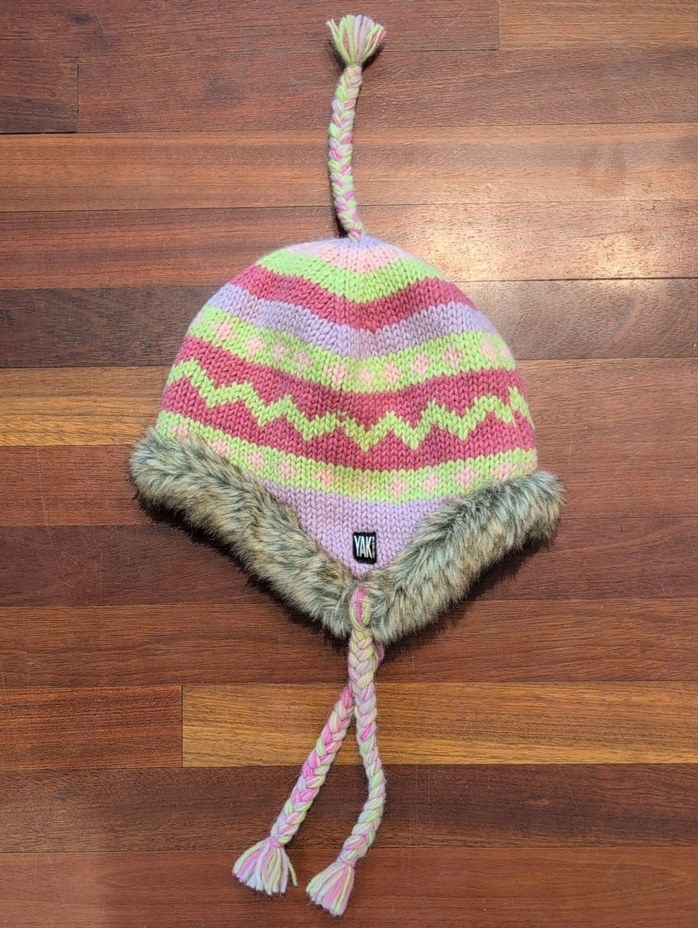 Yak Himalaya Collection Wool Knit Faux Fur lined Winter Hat